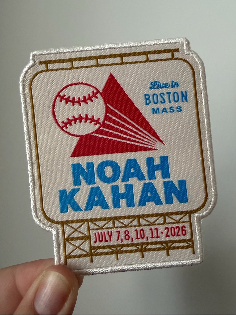 AUTHENTIC Noah Kahan Boston Tour Patch — 2026